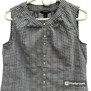 🍀3 for $25🍀 Tribal Black and White Check Sleeveless Top Size S